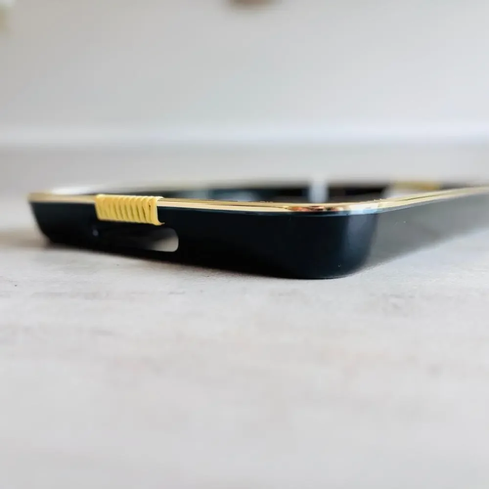 Otagiri Golden Mist Lacquer Service Tray Japan Black Gold Iris 18